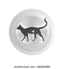 Black Silhouette Cat Animal Pet Web Icon Flat Vector Illustration