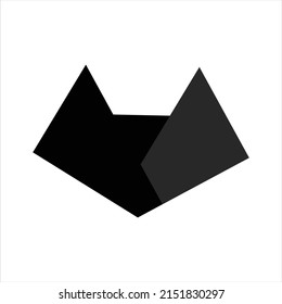 black silhouette cat flat logo