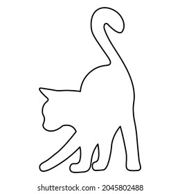 Black silhouette cat, great design for any purposes