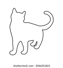 Black silhouette cat, great design for any purposes. Vector icon