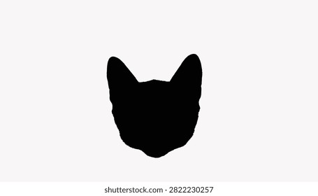 Black silhouette of a cat head with pointed ears