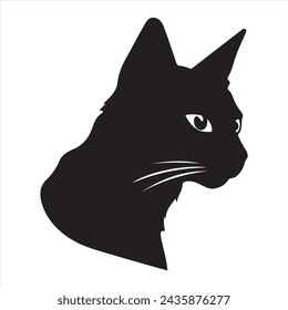 A black silhouette cat set