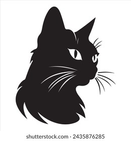 A black silhouette cat set