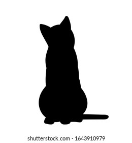 black silhouette of a cat sitting