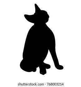  black silhouette of a cat sitting
