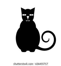 black silhouette cat vector