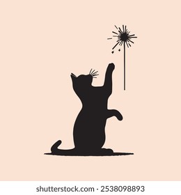 Black silhouette of a cat Vector illustration