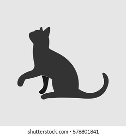 Black silhouette of cat. Vector image