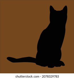 black silhouette of a cat ,cat silhouette vector black isolated on white background