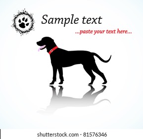 Black Silhouette of Catahoula Dog, Vector, with area for your text