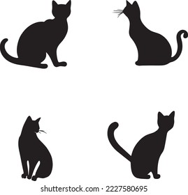 Black silhouette of cats, logo emblem