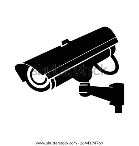 black silhouette CCTV equipped with a support stand