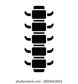 Black silhouette of a centipede insect on white background, creepy crawly creature