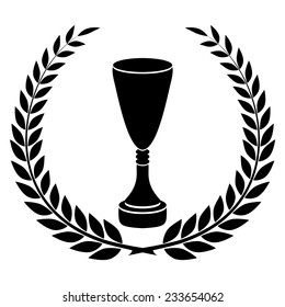 Black silhouette of champions cup, award design