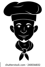 Black Silhouette Of Chef Head