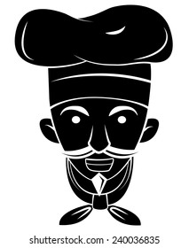 Black Silhouette Of Chef Head