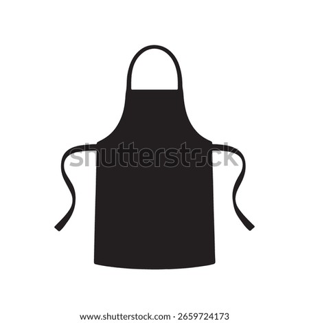 Black silhouette of a chef s apron isolated on white background