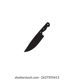 Black silhouette of a chefs knife for food preparation vector icon