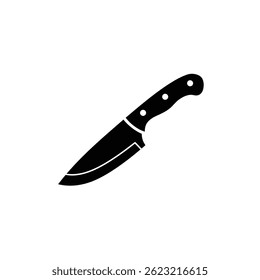 Black Silhouette Of A Chefs Knife On White Background Vector Illustration