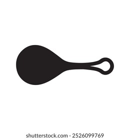 Black silhouette of a chicken drumstick on a white background.