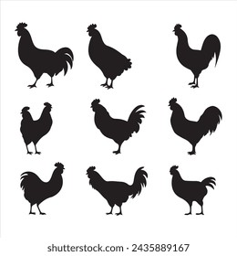 A black silhouette chicken set