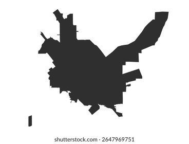 Black silhouette of the Chico city area. Minimalist vector illustration, ideal for graphic design or iconography.