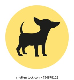 Black silhouette of the chihuahua. Vector illustration.