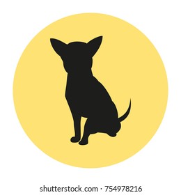 Black silhouette of the chihuahua. Vector illustration.