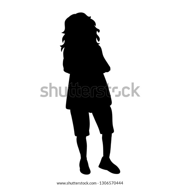 Black Silhouette Child Stock Vector (Royalty Free) 1306570444 ...