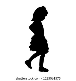 Black Silhouette Child Coming Stock Vector (Royalty Free) 1225061575 ...