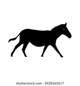 Black silhouette chilling horse vector illustration