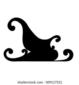 Black silhouette Christmas boot on a white background. Vector illustration.