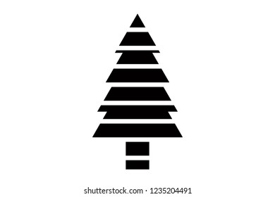 Black silhouette of christmas pine.