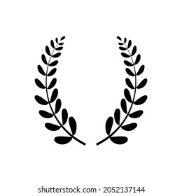 black silhouette circular laurel foliate,