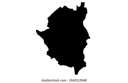 Black silhouette of the city of Kairouan in Tunisia on a white background