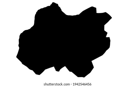 black silhouette of city map of Bembla in tunisia on white background