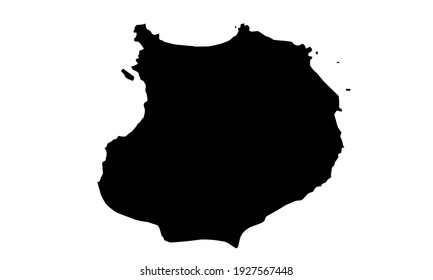 black silhouette of city map of Boa Vista in northern brazil on white background