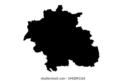 black silhouette of city map of Constantine in Algeria on white background