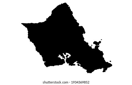 Black Silhouette City Map Honolulu Hawaii Stock Vector (Royalty Free ...