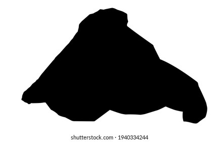 black silhouette of city map of Mbale in eastern uganda on white background