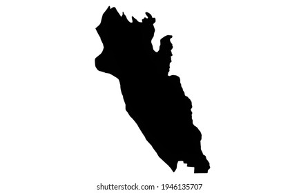 Black silhouette of city map of Moapa Valley in Nevada, United States of America on white background