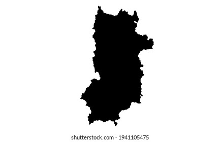 black silhouette of city map of Nara di mali on white background