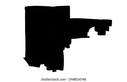 black silhouette of city map of North Las Vegas in Nevada, United States of America on white background