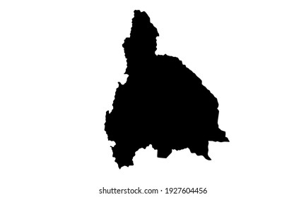 black silhouette of city map of San Juan in Argentina on white background