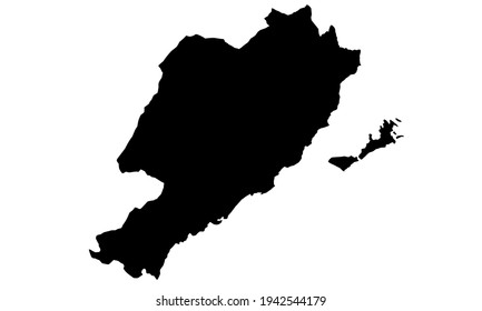 black silhouette of city map of Sfax in tunisia on white background