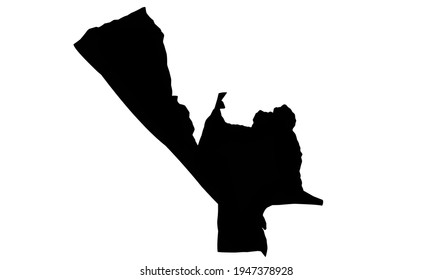 black silhouette of the city map of Tonopah in nevada, United States of America on a white background