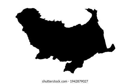 black silhouette of the city of Skikda in Algeria on a white background