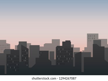 Vector de fondo de silueta negra de la ciudad