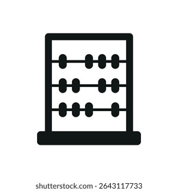 Black silhouette of classic abacus. Suitable for accounting or number tools.