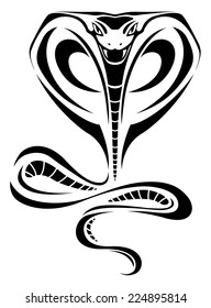 Black silhouette of cobra for tattoo design